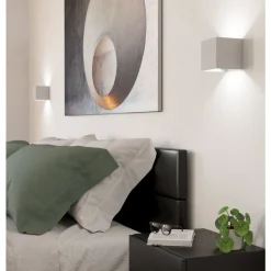 Eglo VALMONTONE Wandlamp aluminium wit / Glas helder H: 100 mm Clearance