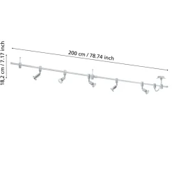 Eglo VILANOVA systeem aluminium, staal aluminium, chroom H: 200 mm Discount
