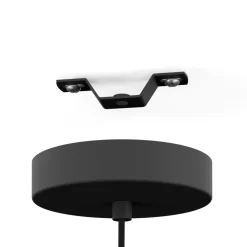 Eglo WAVERTON hanglamp staal zwart / textiel, hout wit, zwart H: 1100 mm | Ø 400 mm Discount