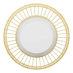 Eglo YUKU-Z Plafondarmaturen staal wit / hout, textiel bruin, wit H: 160 mm | Ø 460 mm