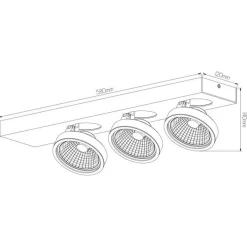 Fantasia AEON-3 black incl. 3x AR111 12W 2700K 1130 lm Clearance