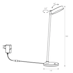 Fantasia AKO LED 12,5W tafellamp zwart / goud Outlet