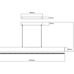 Fantasia ALYN LED 40W 3000K Pendel 1800mm zwart Discount