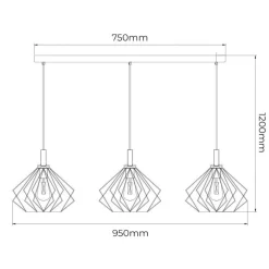 Fantasia ANGULO pendel 3x E27 zwart Best