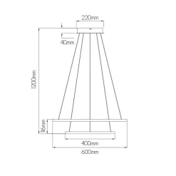 Fantasia ANNU pend. 2 rings  53W  SMD 3000K dimmable ø600+400mm white Clearance
