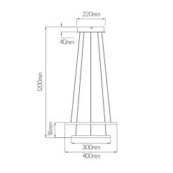 Fantasia ANNU pend. 2 rings  36W  SMD 3000K dimmable ø400+300mm Black New