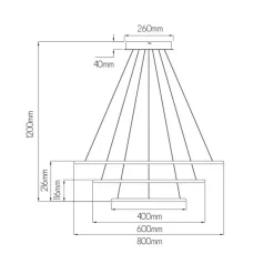 Fantasia ANNU Pend. 3 rings  99W  SMD 3000K dimmable ø800+600+400mm white Sale