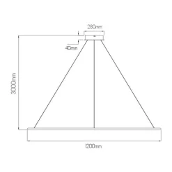 Fantasia ANNU Pendant 1 ring  64W 2240Lm SMD 3000K dimm ø1200mm Black XL 3M