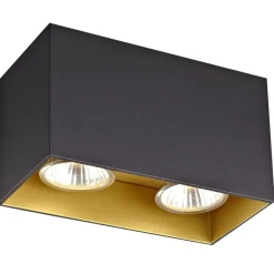 Fantasia BABAR Plafondlicht zwart / goud vierkant 2xGU10 excl (max 50W) Outlet