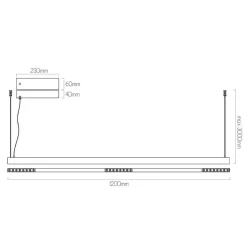 Fantasia BATON LED 38W 3000K Pendel 1200mm Online
