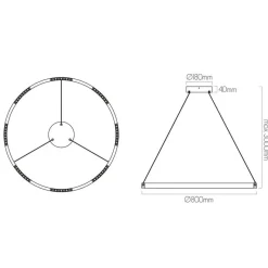 Fantasia BATON LED 52W 3000K Pendel rond Ø800mm New