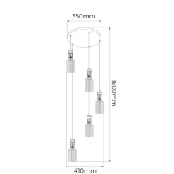 Fantasia BIZUM pendel 3x E27 zwart + koper Hot
