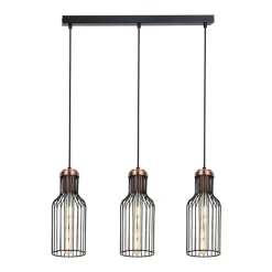 Fantasia BIZUM pendel 3x E27 zwart + koper Best