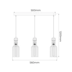 Fantasia BIZUM pendel 3x E27 zwart + koper Best