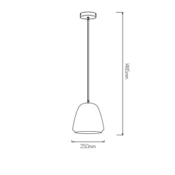 Fantasia BOBAN pendant Ø25 E27 gunmetal/wit Best