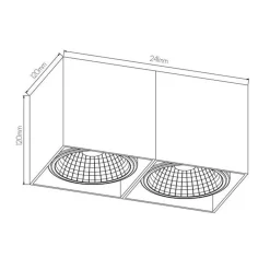 Fantasia BOX-2L square white incl. 2x AR111 12W 2700K 1130 lm Hot