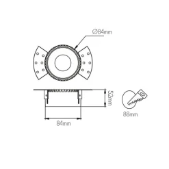 Fantasia CASSO Round Black Trimless recessed downlight GU10 excl Hot