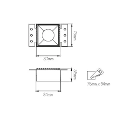 Fantasia CASSO Square White Trimless recessed downlight GU10 excl Online