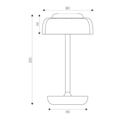 Fantasia CYRUS LED tafellamp 3W 250Lm IP20, herlaadbaar, batterij incl, zwart New