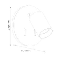 Fantasia DUSK wandlicht GU10 (excl) + LED 5,5W 2700K zwart + geb goud