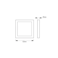 Fantasia FLUKE Ceilinglamp square White 6W 3000K 480lm 12 cm Discount