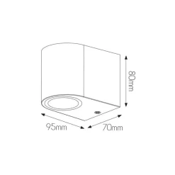 Fantasia FLUX R wall light 81mm GU10 (excl) max 35Watt IP54 black Sale