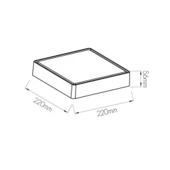 Fantasia GOA ceilinglamp square grey SMD LED 1380Lm 11,5W IP65