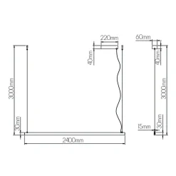 Fantasia GURI LED pendel 52W 3000K 2400mm zwart dimbaar (3m kabel incl) Outlet