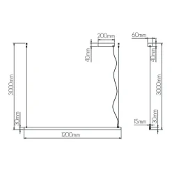 Fantasia GURI LED PENDEL 38W 3000K 1200MM WIT DIMBAAR (3M KABEL INCL) New
