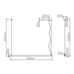 Fantasia GURI LED pendel 40W 3000K 1800mm wit dimbaar (3m kabel incl) Sale