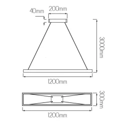 Fantasia GURI pendant 30x120cm 53W 3000K black dimmable Clearance