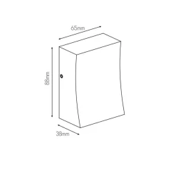 Fantasia IPSO wl 90mm 3Watt 180Lm COB LED 3000K IP65 black Clearance