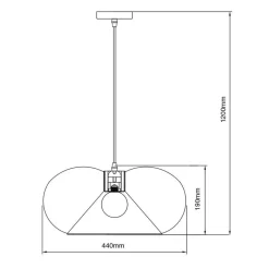 Fantasia JULIA 1x E27 pendel Ø43cm zwart Clearance