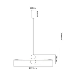 Fantasia JUTTU 8W LED Pendel Ø600mm dimbaar vilt licht bruin / grijs