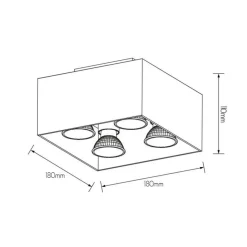 Fantasia KUBO 4L satin black/dim.glass LED 5W GU10 incl. Clearance