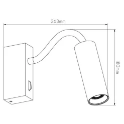 Fantasia Lopal 1L 4W 360LM wall light goose neck + switch  sandy black Discount