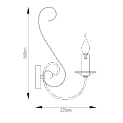 Fantasia MARQUIS Wall lamp 2xE14 black