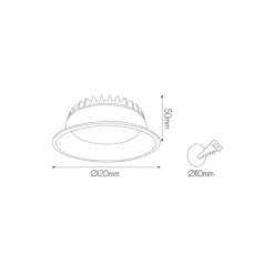 Fantasia MICRA recessed spot 10W LED dimmable 3000K 800lm diam 12cm Clearance