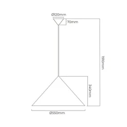 Fantasia MIRAGO 1xE27 Pendel Ø550mm grijs / zwart Clearance