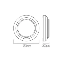 Fantasia NOKI Wallamp round black SMD LED 275lm 3w IP65 Best