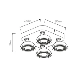Fantasia NOOMI Spot dimbaar 4x7W 3000K satin wit Discount