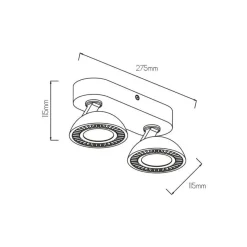 Fantasia NOOMI Spot dimbaar 2x7W 3000K satin wit Outlet