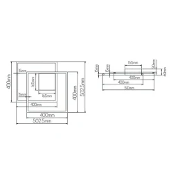 Fantasia NORI LED 42W 3000K zwart 540x480x60 dimbaar Sale
