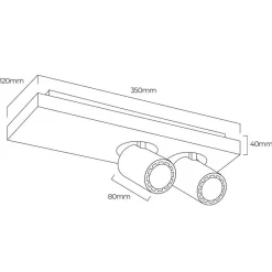 Fantasia Nysit 2L Square cover B/W/W 1x4,5W GU10 dimmable LED incl.