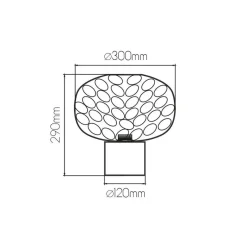 Fantasia OKIRU Tafellamp E27 Goud + as grijs glas Ø300mm Discount