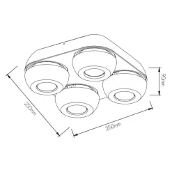 Fantasia OLEO plafonier dimmable 4 x 7W 3000K black Best