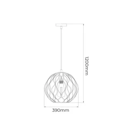 Fantasia ONDA pendel 1x E27 Ø39cm zwart + geborsteld goud Online
