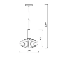 Fantasia OONAH 1xE27 D290xH300 Black / gold + 3m black fabric cable Discount