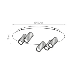 Fantasia ORYX 3+2 ronde basis ø350mm lamp excl wit Clearance