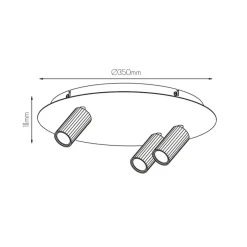 Fantasia ORYX 2+1 ronde basis ø350mm lamp excl zwart
